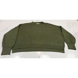 Talulah Olive Green Knit Sweater Crew Neck Relaxed‎ Fit Women's Size S